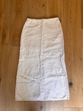 Vintage Calvin Klein beige linen maxi skirt